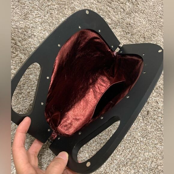 Handmade Genuine Embossed Leather Wooden Frame Hand Clutch/Crossbody/Evening Bag - Picture 14 of 16